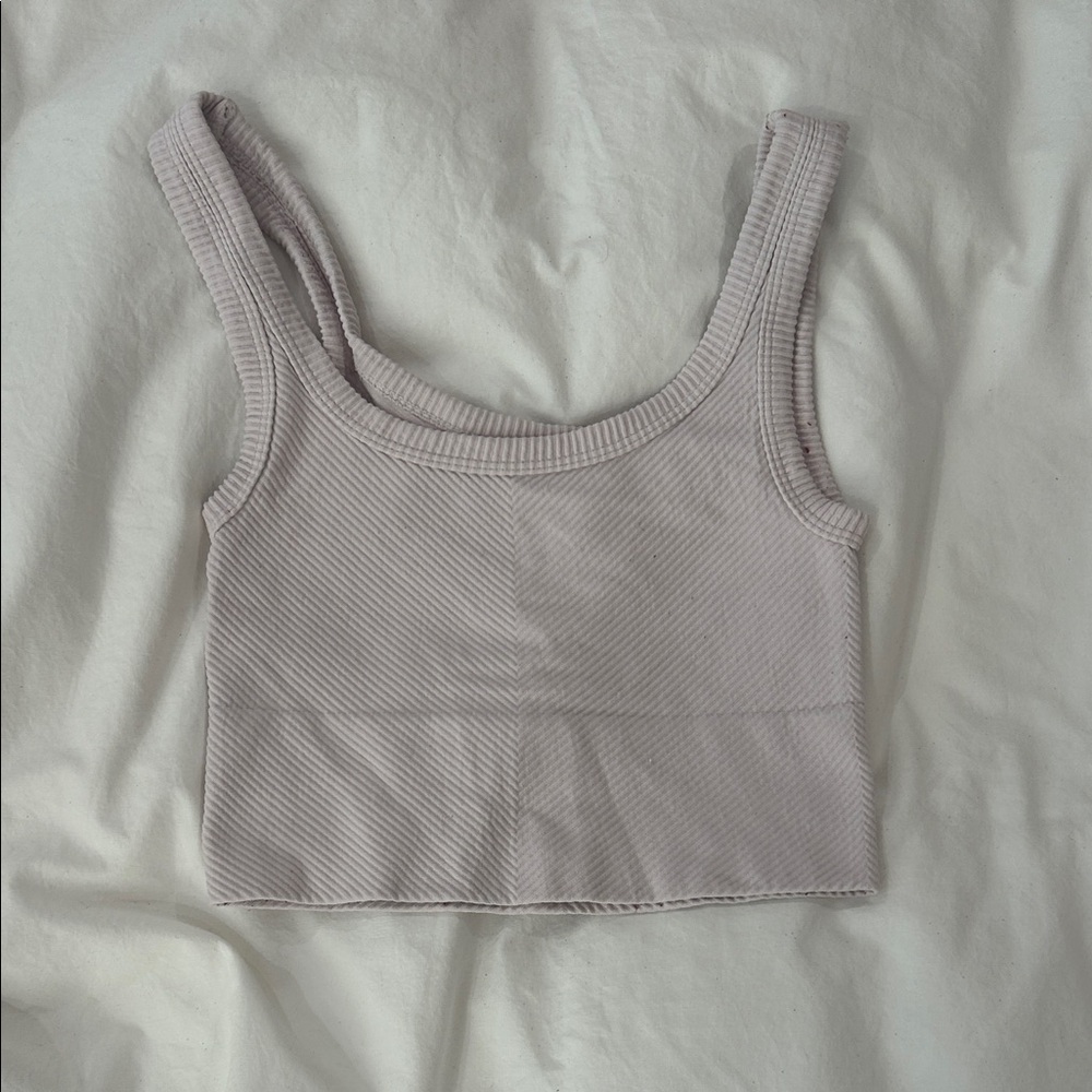Ribbed Light Pink Crop Top